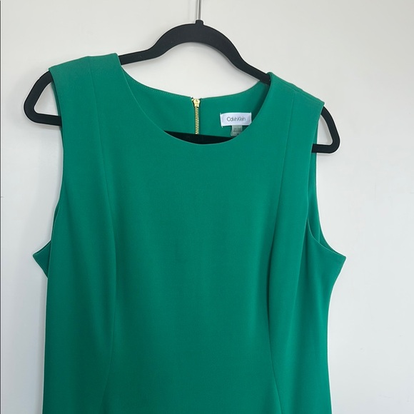 Calvin Klein Green Ruffled Sheath Mini Dress 14 - Picture 3 of 8